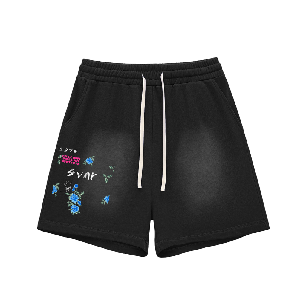 Sun Fade Raw Edge Cotton Shorts